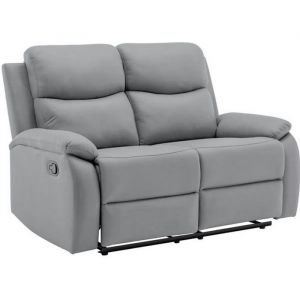 Ovar - Canapé 2 places relax en tissu gris foncé