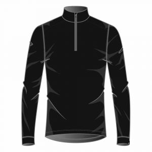 Odlo Natural 100% Merino Warm Suw Top Turtle Neck 1/2 Zip - Black / Black - Taille XL