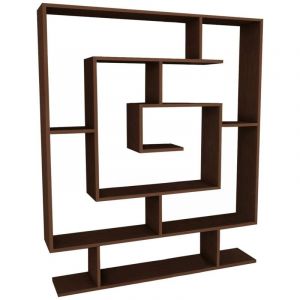 Biblioth&egrave;que Sanvu, 8 &Eacute;tag&egrave;res, Fixation Murale, 22x124,8x149,4h cm Brun