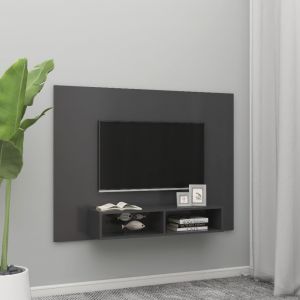 Image de VidaXL Meuble TV mural Gris 135x23,5x90 cm Agglom&eacute;r&eacute;
