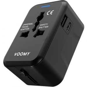Adaptateur de Voyage Universel VOOMY - Prise pour 150+ Pays - Avec 2 USB