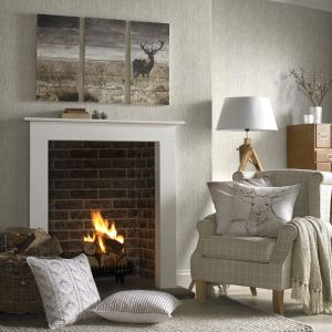Set de 3 tableaux imprimés Grand cerf des plaines 60 x 90cm Sépia