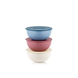 Guzzini Lot de 3 r&eacute;cipients saladiers avec couvercles &Oslash;16cm - 29268752