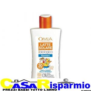 Omia Eco Biologico Latte Solare Bambini Viso e Corpo - 200 ml - SPF 30