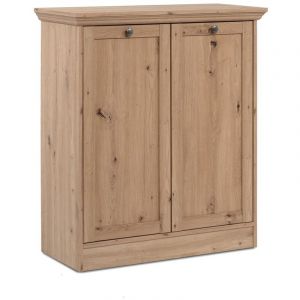 Calicosy Buffet 2 portes et 2 tablettes avec poignées boutons en métal L80 cm