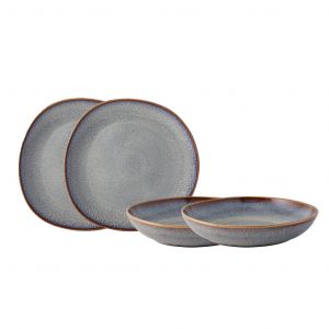 Villeroy & Boch Like. by - Lave Ensemble De Vaisselle En Grès, 4 P., Look Poterie, Service De Table Pour 2 Personnes, Beige