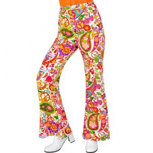 W WIDMANN MILANO Party Fashion - Pantalon années 60 pour femmes, hippie, reggae, flower power, disco fever