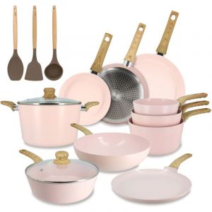 Menastyl Batterie de cuisine 13 pi&egrave;ces en aluminium recycl&eacute;, COLORAMA