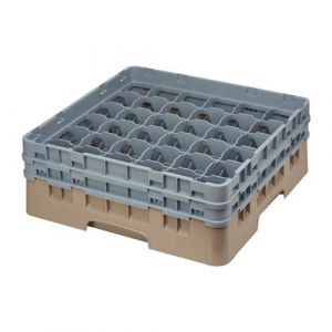 Casier &agrave; verres 36 compartiments beige Hauteur de 143 &agrave; 349 mm Camrack Cambro
