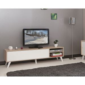 Meuble TV Olso avec 2 niches et 2 espaces en bois