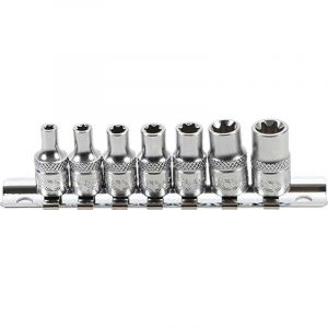 BGS Technic JEU 7 DOUILLES COURTES CARRE 1/4 PROFIL TORX E BGS DE E4 à E11