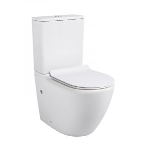 Ceramia WC &agrave; poser sans bride en c&eacute;ramique + abattant SoftClose + r&eacute;servoir de chasse, alimentation par le bas, blanc (CEPX030RREXVPBI)