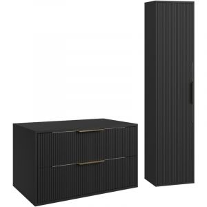 Badplaats Meuble sous-vasque Rimini 80 cm - Noir mat - Meuble d