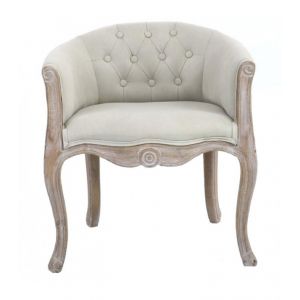 Wadiga Fauteuil Capitonné Classique Beige