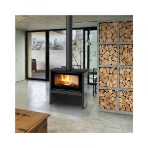 Azura home design Poêle à bois JUNO 16 kw PANNEAU BLANC