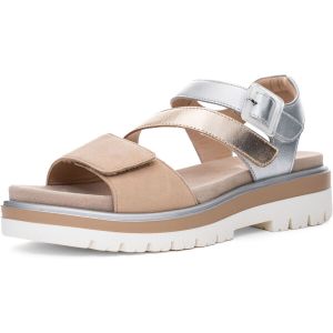 Ara Femme Malaga Sandale, Shell Sand Silver, 40 EU
