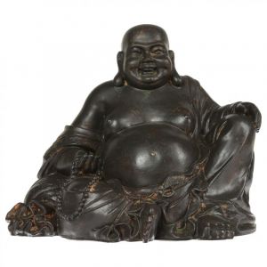 Image de Atmosphera Statuette 19cm Bouddha Rieur Noir