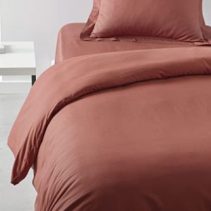 Today Housse de couette 100% coton essential - rouge terracotta 140X200