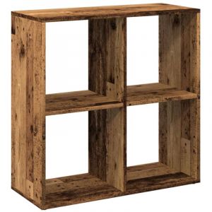VidaXL Étagère Séparatrice De Pièce Vieux Bois 69,5x29x69,5 Cm