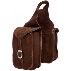 Sac à selle pour cheval avant en cuir daim Lakota