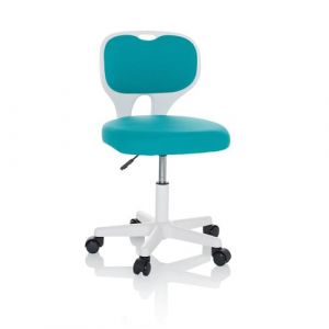 hjh OFFICE Chaise de Bureau pour Enfants KIDDY Top W Chaise de Bureau pour Enfants Tissu Chaise pivotante, &eacute;volutive, Bleu, 736426