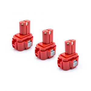 Vhbw 3x NiMH batterie 1500mAh (9.6V) pour outil électrique outil Powertools Tools Makita 6202D, 6202DW, 6221D, 6221DW, 6
