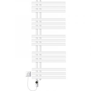 LuxeBath Radiateur Électrique pour Salle de Bain Iron EM, 500x1200 mm Blanc + Résistance