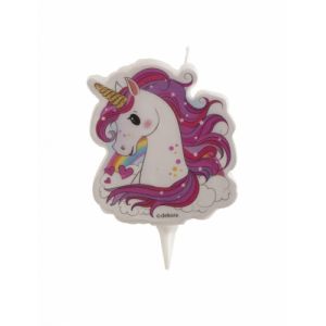 Image de Bougie d'anniversaire licorne magique 7,5 cm