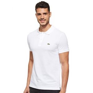Lacoste Polo slim fit en petit piqu&eacute; uni Taille XS Blanc