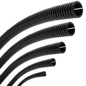 Seki Gaine ondulée Flexible - Diamètre intérieur : 7 mm - 2 m - Protection Contre Les martres - Noir