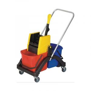 Image de Vermop Set chariots nettoyage seau 2x17 l pres./manche/supp./5 serp 1 pièce(s) set chariots nettoyage seau 2x17 l pres./manche/supp./5 serp