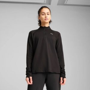 Puma Velocity Cloudspun 1/4 Zip Longsleeve Maillot De Course Femmes - Noir, Taille 42