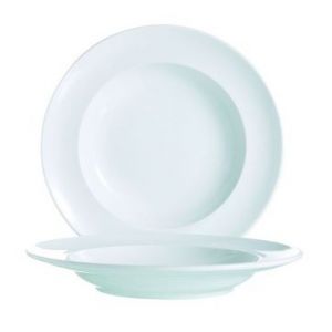 Image de Arcoroc Assiette creuse ronde blanche 24cm - Vintage