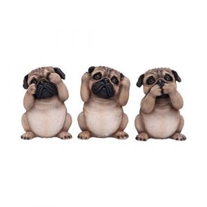 Nemesis Now Trois carlins sages 8,5 cm, résine, Fauve