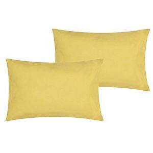 P'tit Basile Lot x2 Taies d'oreiller bébé 100% coton Bio - 40x60 cm - jaune Ocre