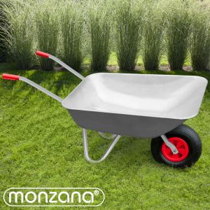 Deuba Brouette galvanis&eacute; Poign&eacute;e Pneumatique 80 L volume