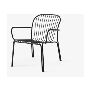 &tradition Chaise de jardin large avec accoudoirs en acier noir chaud Thorvald SC101 - &traditio