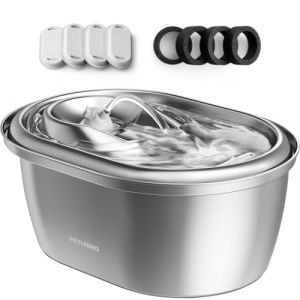 PETLIBRO Fontaine &agrave; Eau en Acier Inoxydable pour Chats en int&eacute;rieur, Fontaine &agrave; Eau pour Chiens de qualit&eacute; Alimentaire, Distributeur d'eau Automatique avec 4 filtres et 4