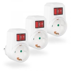3x adaptateur de prise avec interrupteur - prise electrique avec disjoncteur - prise electrique avec interrupteur - prise interrupteur - interrupteur