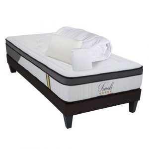 BELLECOUR LITERIE Pack anti punaise TIVOLI 90x200 cm Matelas + Sommier + Accessoires