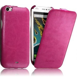 Karylax Seluxion - Housse Etui Coque Rigide à Clapet pour Wiko Darkside Couleur Rose Fushia + Film de Protection
