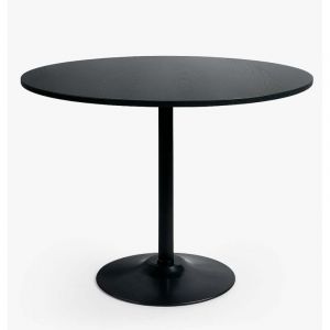 Table noire style Tulipe ronde 80cm cuisine salle &agrave; manger Blackwood