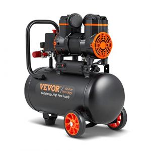 VEVOR Air Compressor Silent 18L Tank Oil Free Air Compressor 900W 1.2HP 3.7m3h to 6.2bar 70dB for Car Repair Inflating Tires Spray
