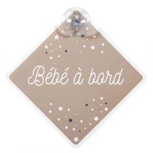 Signal&eacute;tique B&eacute;b&eacute; &agrave; Bord avec Ventouse / Dimensions : 195 x 195 cm (Mod&egrave;le: CMP-PU1067_Gris)