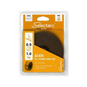 Fil mig acier fil fourr&eacute; sans gaz &oslash;0,9 mm fil mig acier fil fourr&eacute; sans gaz &oslash;0,9 mm 1 bobine(s) de 1 kilogramme(s) 0.9 mm - selectarc