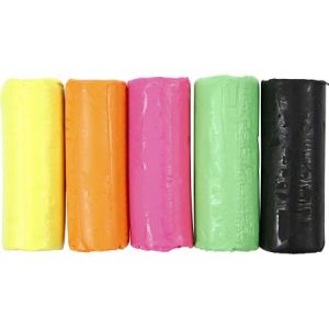 Creotime Assortiment de pâte à modeler douce Soft Clay - Couleurs néon - 5 x 80 gr