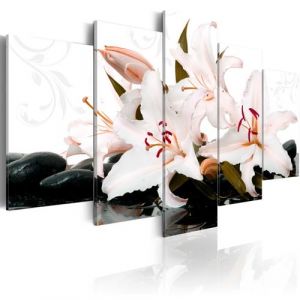 Image de Artgeist Tableau - Zen stones and lilies 100x50