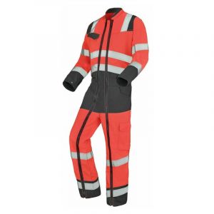 Cepovett Combinaison avec 2 Zip Fluo Safe XP - 9J86 Taille:L - Rouge / Gris