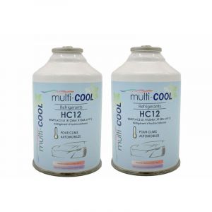 Image de Multitanks Lot de 2 Canettes réfrigérant MULTICOOL 12a, remplace le r12, r134a et 1234yf - 160 grs - avec filetage 1/2 ACME-