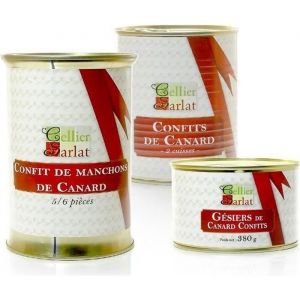 Cellier du Périgord Lot de spécialités de canard confits : cuisses, manchons et gésiers 1905g